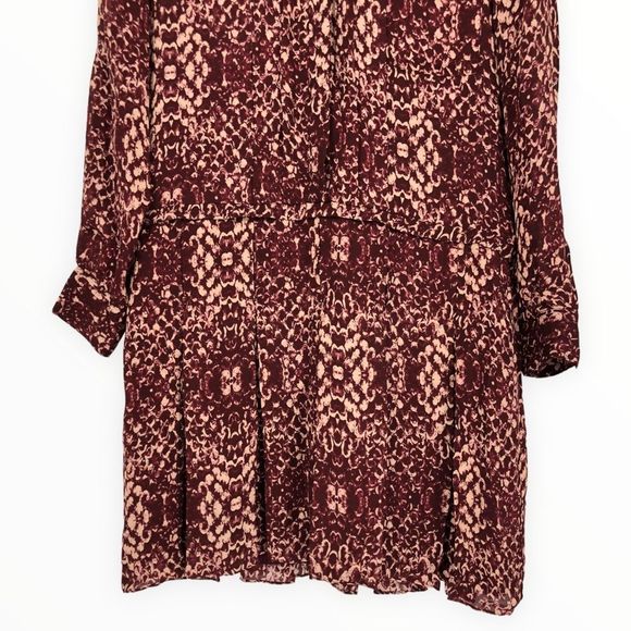 Haute Hippie The Chloe Silk Shirtdress in Shadow Snake Merlot size Small NWT - Picture 6 of 14